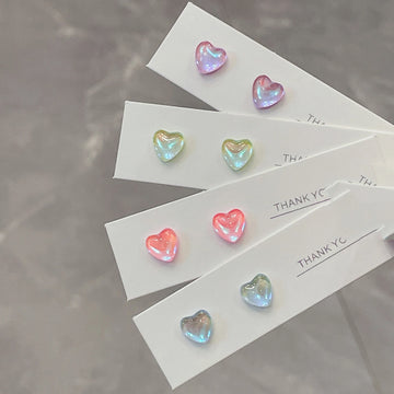 DAIIIBABYYY  -  Fashion Sweet Macaron Candy Colorful Heart Stud Earrings Women Y2K Korean Fashion Girls Party Earring Jewelry Wholesale